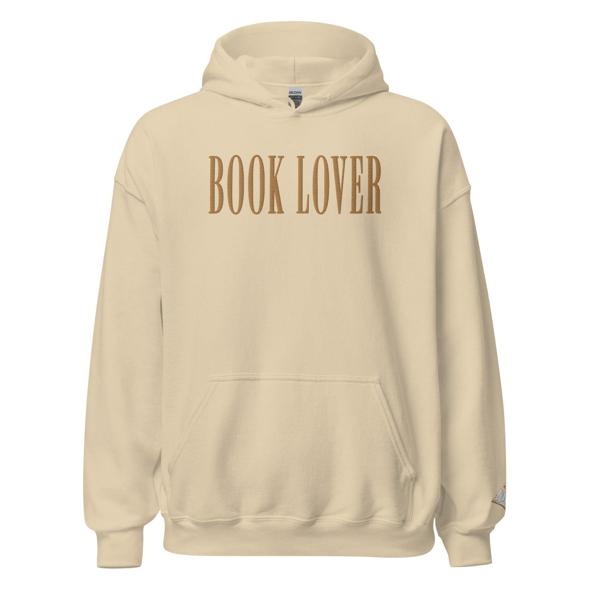 Book Lover Embroidered Hoodie - The Bean Workshop - book lover, bookish, embroidered, hoodie, minimalistic, read everyday