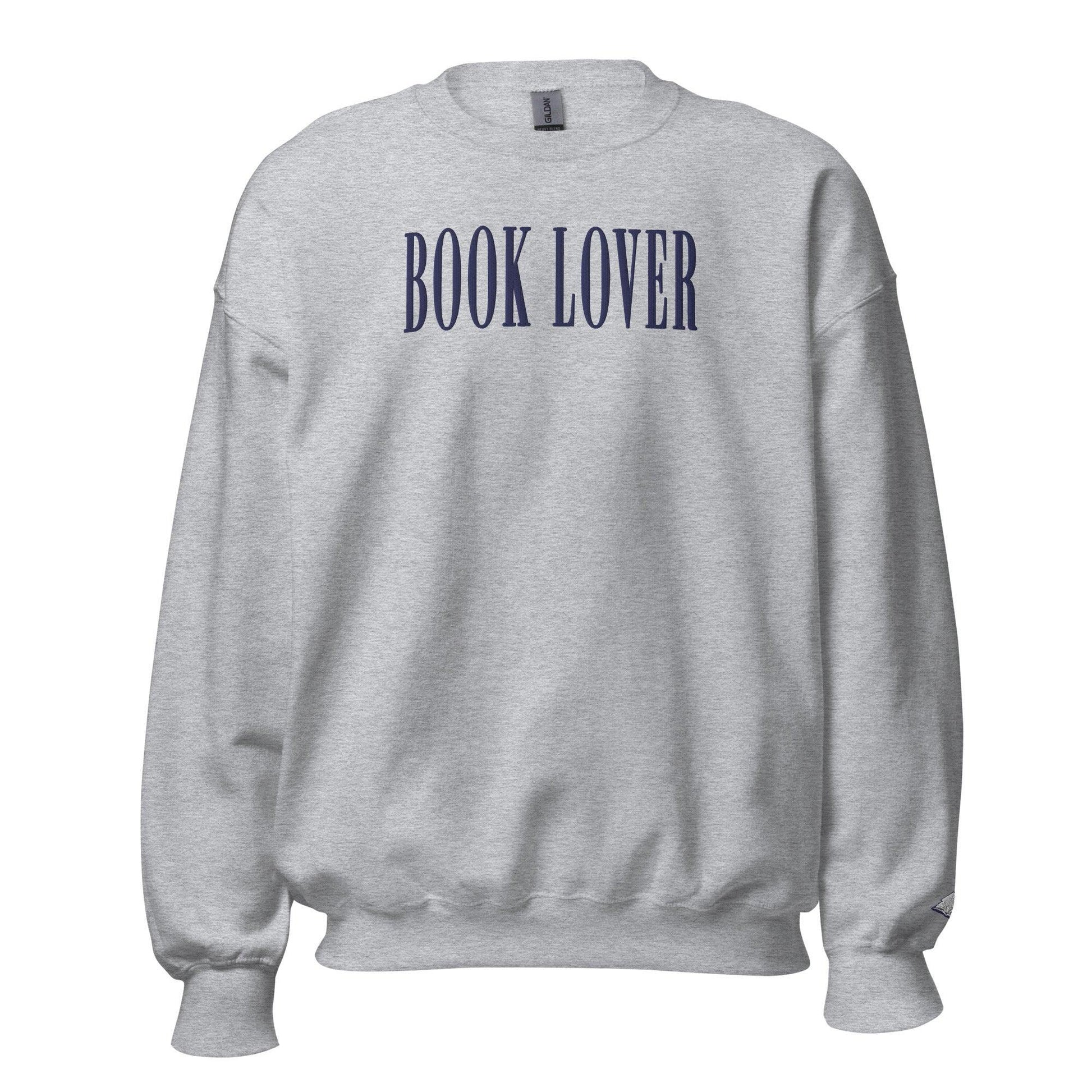 Book Lover Embroidered Sweatshirt - The Bean Workshop - book lover, bookish, embroidered, minimalistic, read everyday, sweatshirt