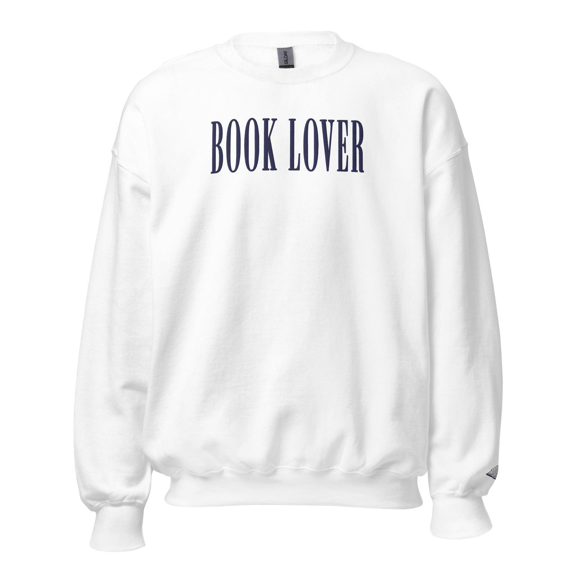 Book Lover Embroidered Sweatshirt - The Bean Workshop - book lover, bookish, embroidered, minimalistic, read everyday, sweatshirt