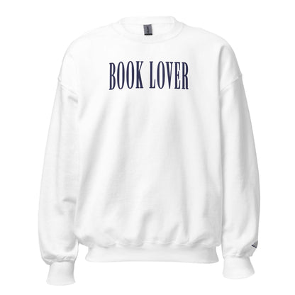 Book Lover Embroidered Sweatshirt - The Bean Workshop - book lover, bookish, embroidered, minimalistic, read everyday, sweatshirt