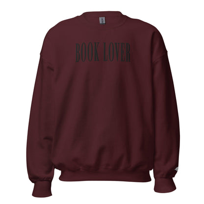 Book Lover Embroidered Sweatshirt - The Bean Workshop - book lover, bookish, embroidered, minimalistic, read everyday, sweatshirt