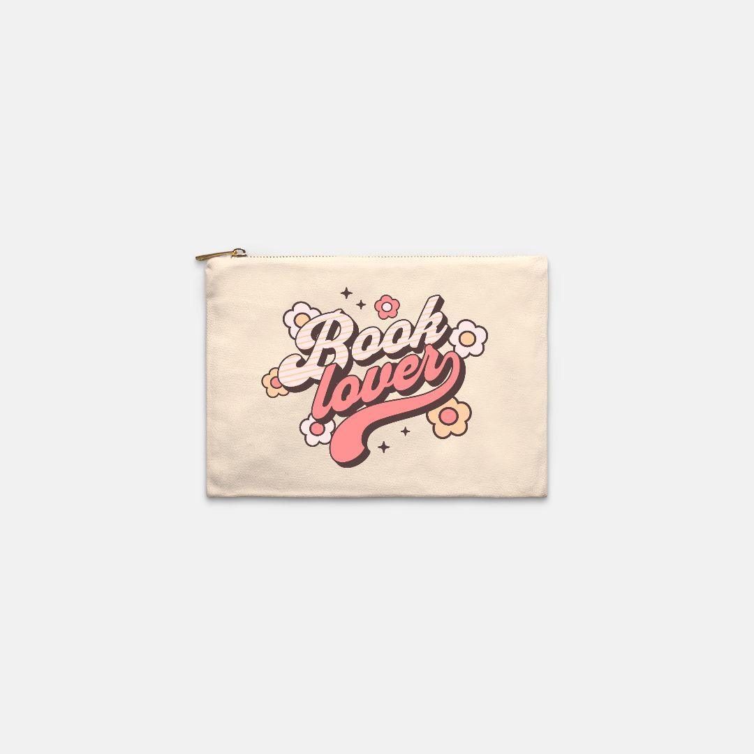 Book Lover Kindle Bag | Retro Bookish E-Reader & Makeup Bag | 4 Colors - The Bean Workshop - book girlie, book lover, bookish, bookish gift, bookish pouch, e-reader sleeve, gift for book lovers, kindle bag, Kindle sleeve, read everyday, retro, retro bookish, typography bag