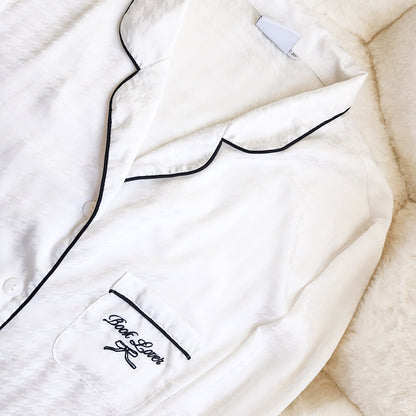 Book Lover Satin Houndstooth Pajama Set - The Bean Workshop - pajama