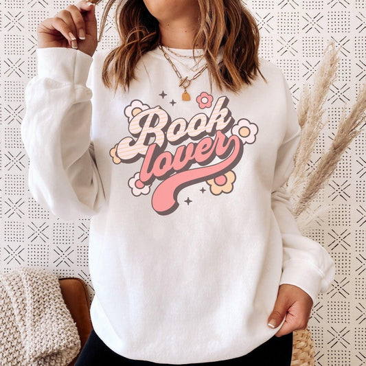 Book Lover Sweatshirt - The Bean Workshop - book lover, bookish, cute, retro, sweatshirt