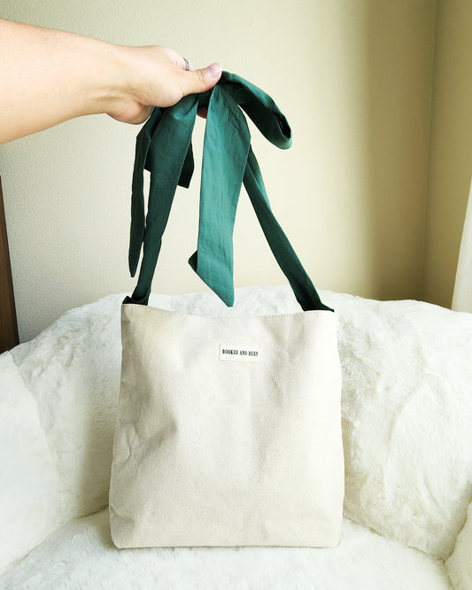 Booked and Busy Reversible Book Tote Bag - The Bean Workshop - canvas tote, tote, tote bag