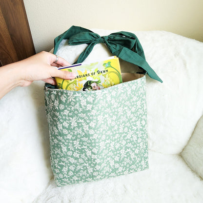 Booked and Busy Reversible Book Tote Bag - The Bean Workshop - canvas tote, tote, tote bag