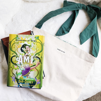 Booked and Busy Reversible Book Tote Bag - The Bean Workshop - canvas tote, tote, tote bag