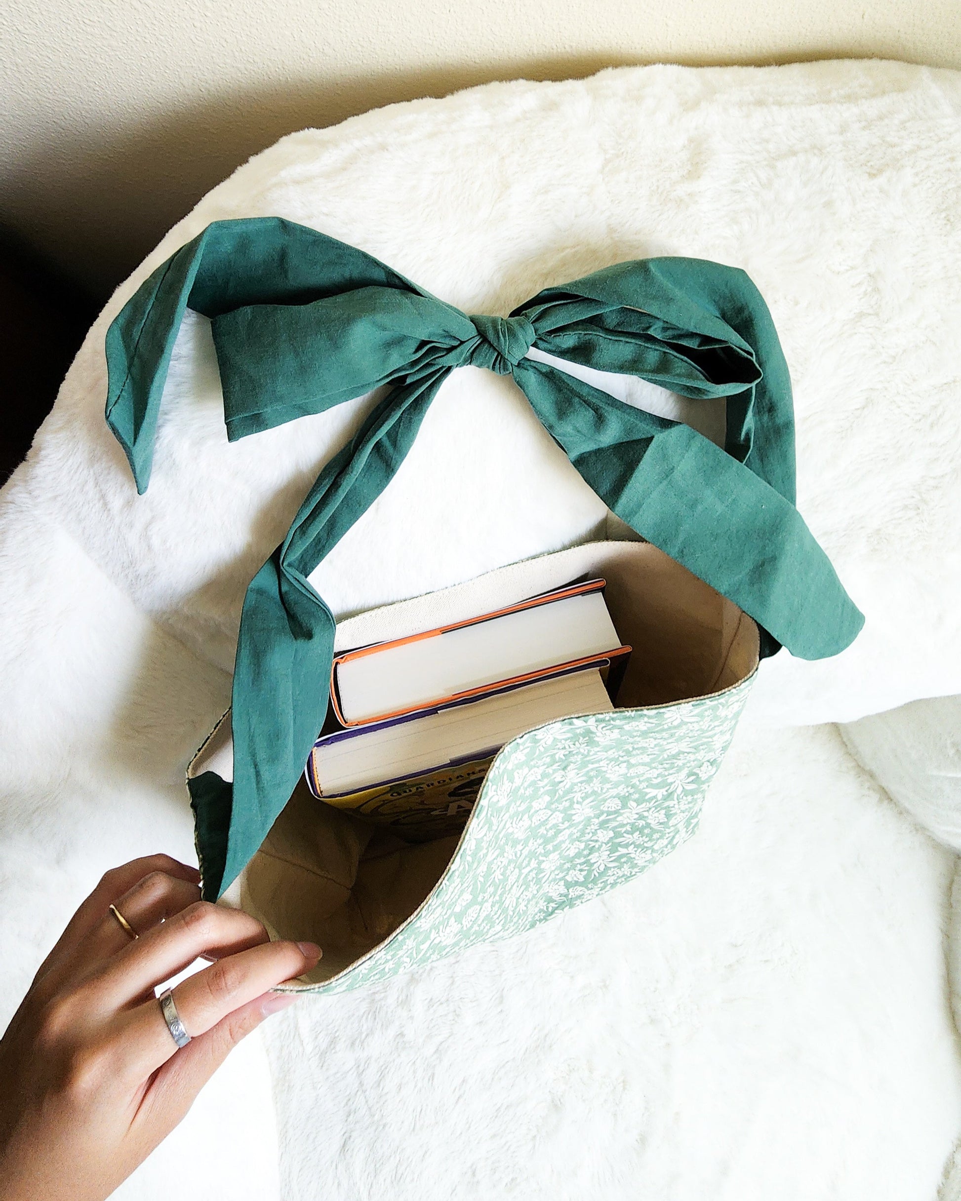 Booked and Busy Reversible Book Tote Bag - The Bean Workshop - canvas tote, tote, tote bag