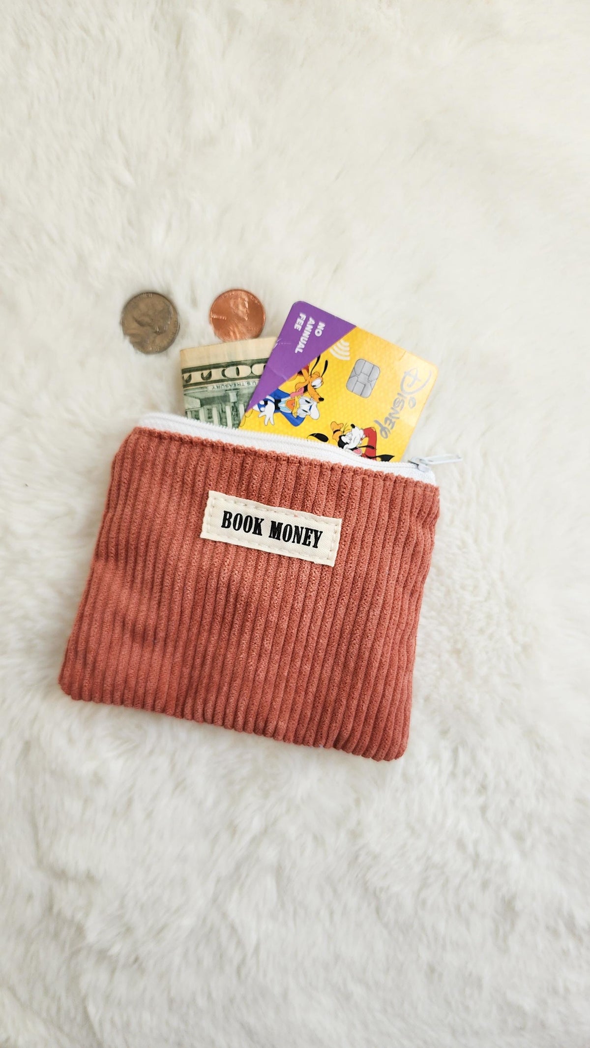 Bookish Corduroy Coin Purse & Wallet | Gift for Book Lovers, Readers, Teachers - The Bean Workshop - birthday christmas, book bag, book money wallet, bookish coin purse, cardholder, corduroy cotton bag, fun present readers, gift for book lovers, handmade, keychain mini, reading accessories, teachers librarians, zippered pouch