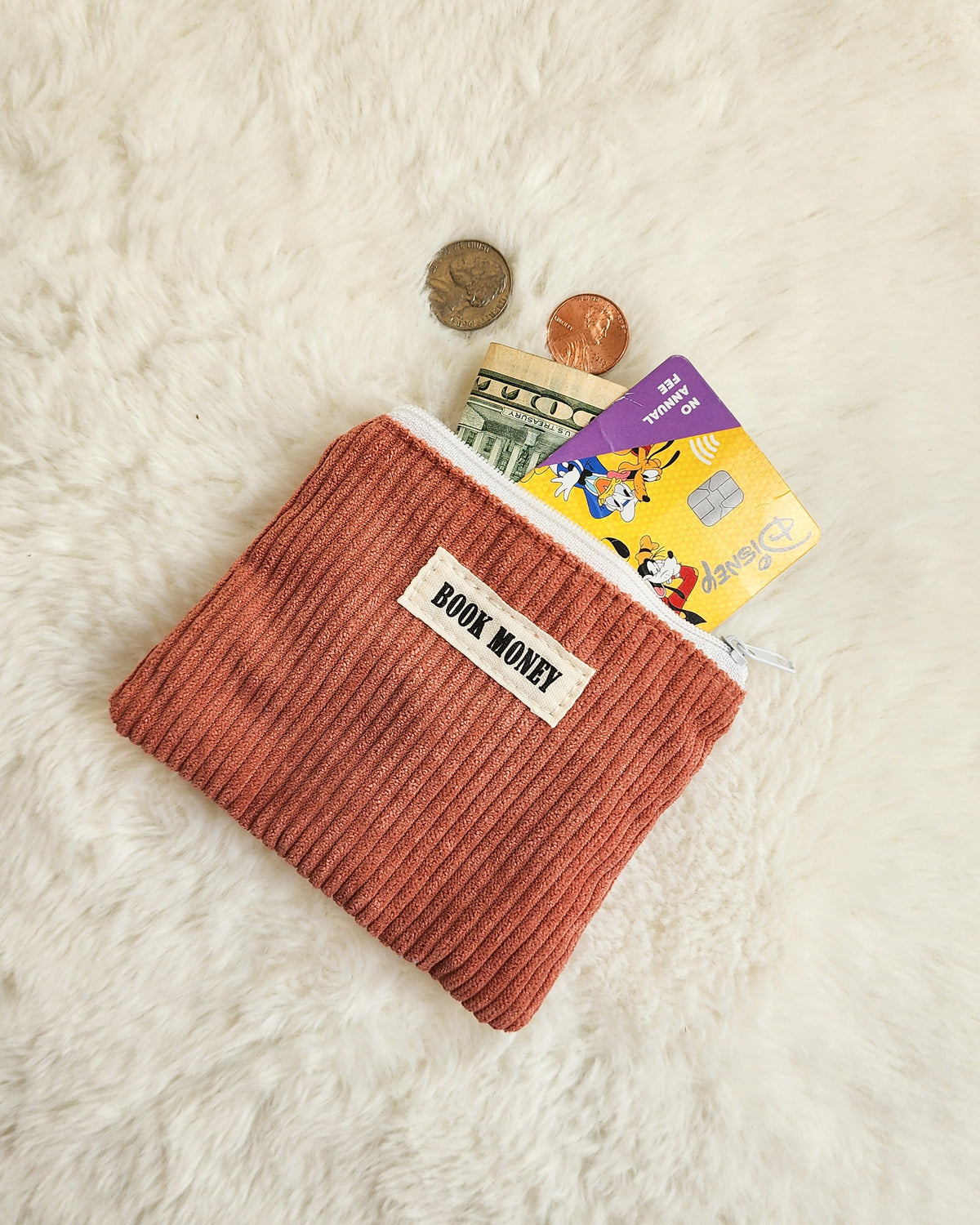 Bookish Corduroy Coin Purse & Wallet | Gift for Book Lovers, Readers, Teachers - The Bean Workshop - birthday christmas, book bag, book money wallet, bookish coin purse, cardholder, corduroy cotton bag, fun present readers, gift for book lovers, handmade, keychain mini, reading accessories, teachers librarians, zippered pouch