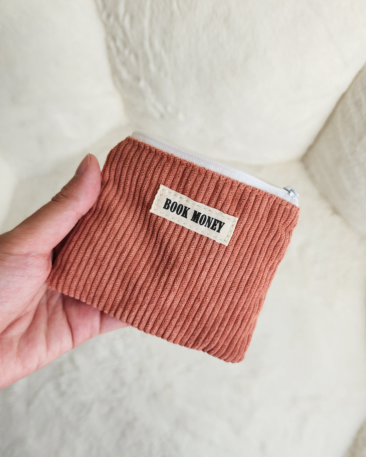Bookish Corduroy Coin Purse & Wallet | Gift for Book Lovers, Readers, Teachers - The Bean Workshop - birthday christmas, book bag, book money wallet, bookish coin purse, cardholder, corduroy cotton bag, fun present readers, gift for book lovers, handmade, keychain mini, reading accessories, teachers librarians, zippered pouch