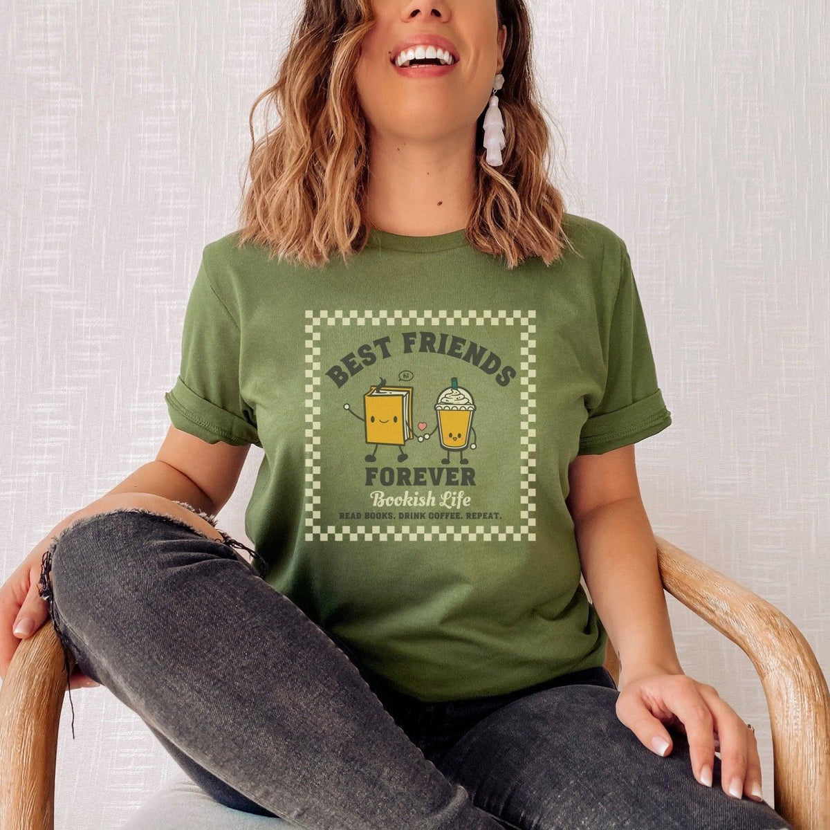 Bookish Friends Forever T-Shirt - The Bean Workshop - book lover, bookish, bookstore date, read everyday, t-shirt