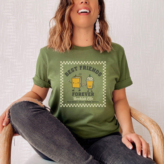 Bookish Friends Forever T-Shirt - The Bean Workshop - book lover, bookish, bookstore date, read everyday, t-shirt