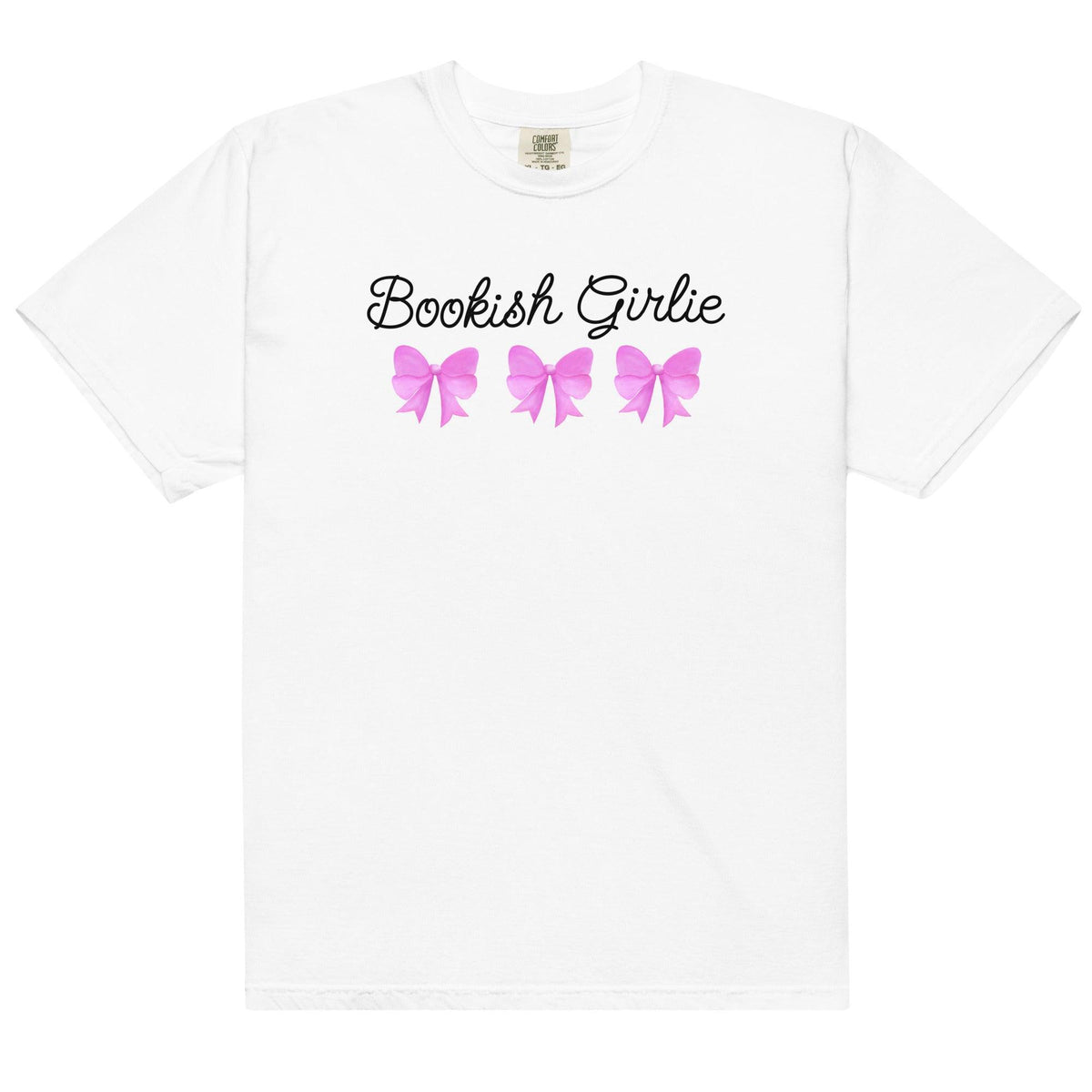 Bookish Girlie Tee Shirt - The Bean Workshop - book lover, bookish, bow, box tee, coquette, cute, read everyday