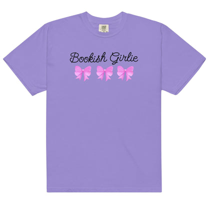 Bookish Girlie Tee Shirt - The Bean Workshop - book lover, bookish, bow, box tee, coquette, cute, read everyday