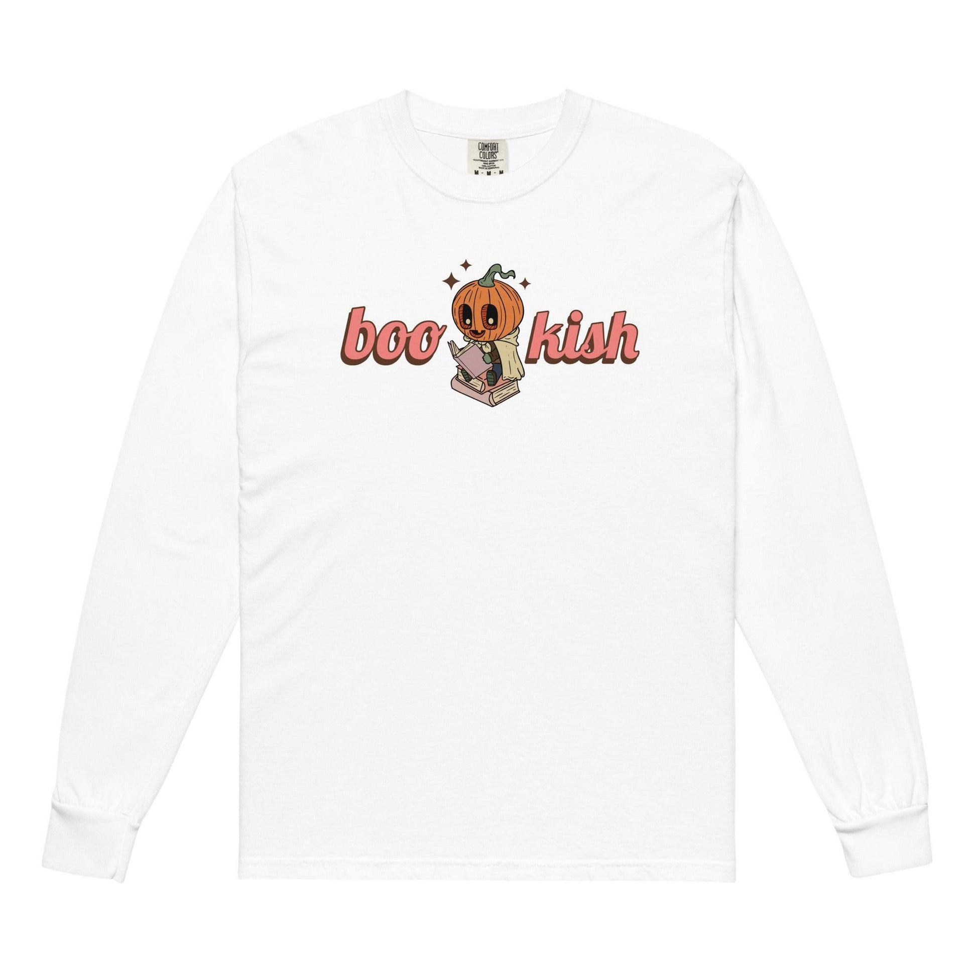 Bookish Halloween Heavyweight Long Sleeve Shirt - The Bean Workshop - book lovers, bookaholic, halloween, long sleeve shirt