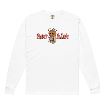 Bookish Halloween Heavyweight Long Sleeve Shirt - The Bean Workshop - book lovers, bookaholic, halloween, long sleeve shirt