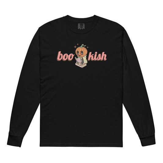 Bookish Halloween Heavyweight Long Sleeve Shirt - The Bean Workshop - book lovers, bookaholic, halloween, long sleeve shirt
