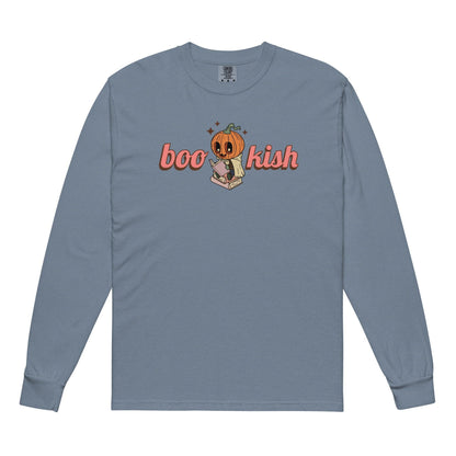 Bookish Halloween Heavyweight Long Sleeve Shirt - The Bean Workshop - book lovers, bookaholic, halloween, long sleeve shirt