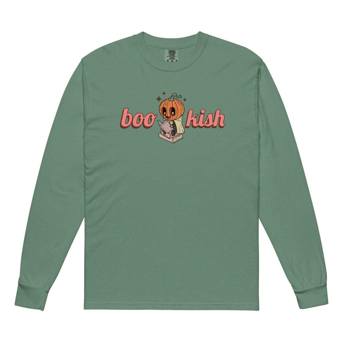 Bookish Halloween Heavyweight Long Sleeve Shirt - The Bean Workshop - book lovers, bookaholic, halloween, long sleeve shirt