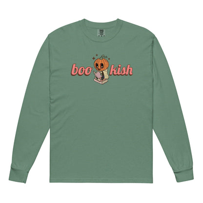 Bookish Halloween Heavyweight Long Sleeve Shirt - The Bean Workshop - book lovers, bookaholic, halloween, long sleeve shirt