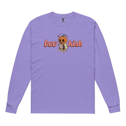 Bookish Halloween Heavyweight Long Sleeve Shirt - The Bean Workshop - book lovers, bookaholic, halloween, long sleeve shirt