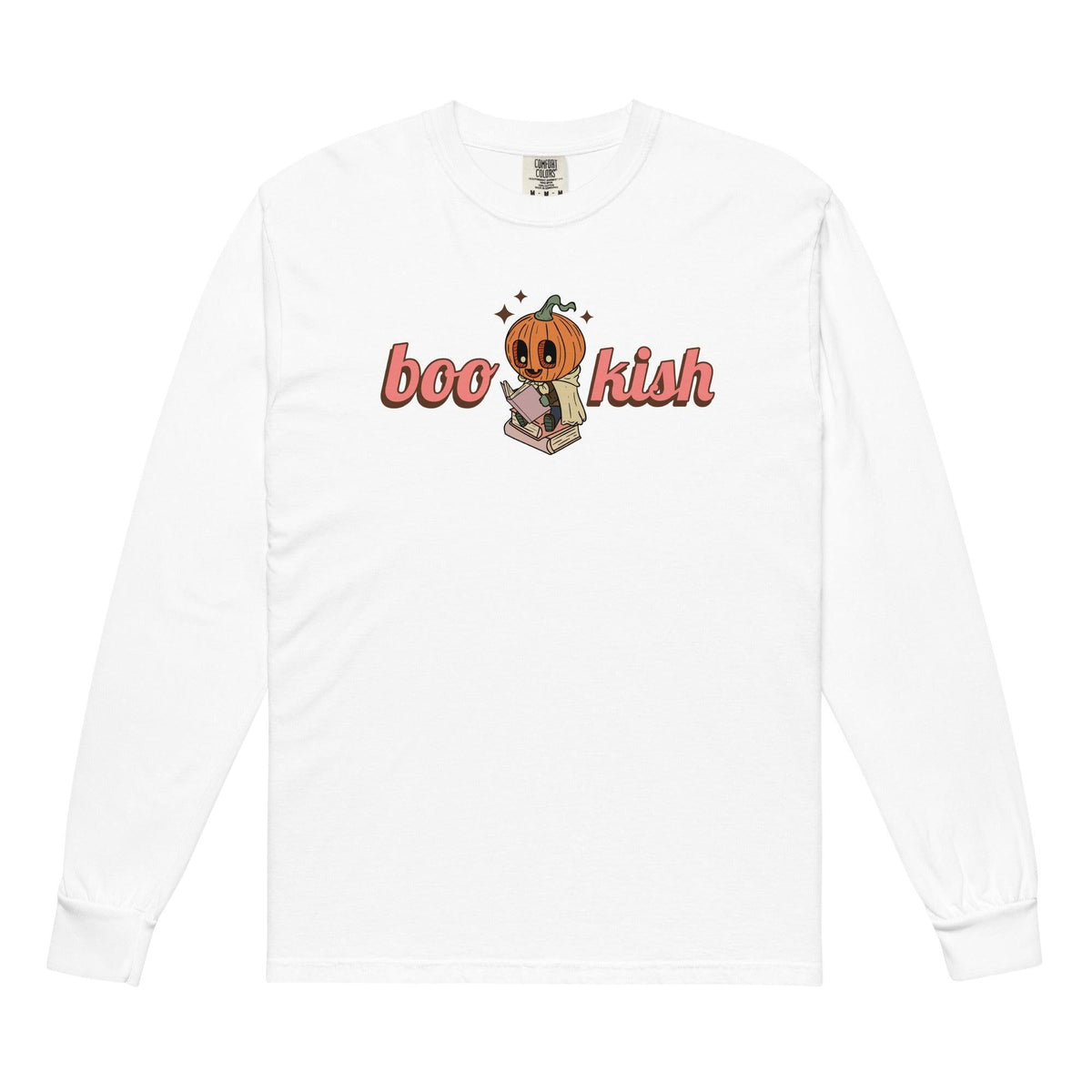 Bookish Halloween Heavyweight Long Sleeve Shirt - The Bean Workshop - book lovers, bookaholic, halloween, long sleeve shirt
