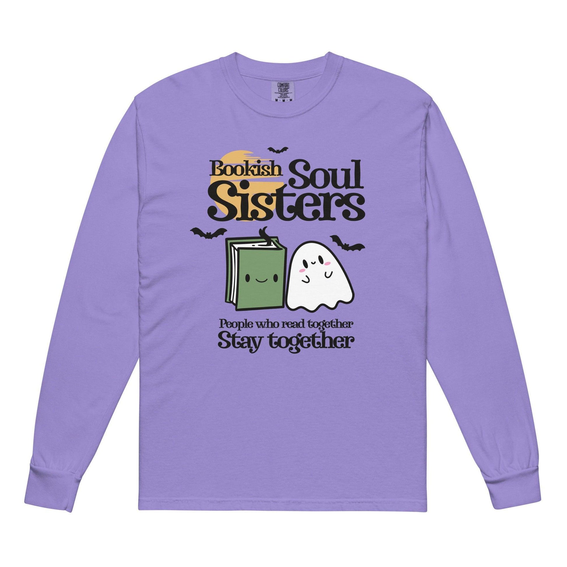 Bookish Soul Sisters Heavyweight Long Sleeve Shirt - The Bean Workshop - book lovers, bookaholic, halloween, long sleeve shirt