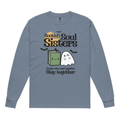 Bookish Soul Sisters Heavyweight Long Sleeve Shirt - The Bean Workshop - book lovers, bookaholic, halloween, long sleeve shirt