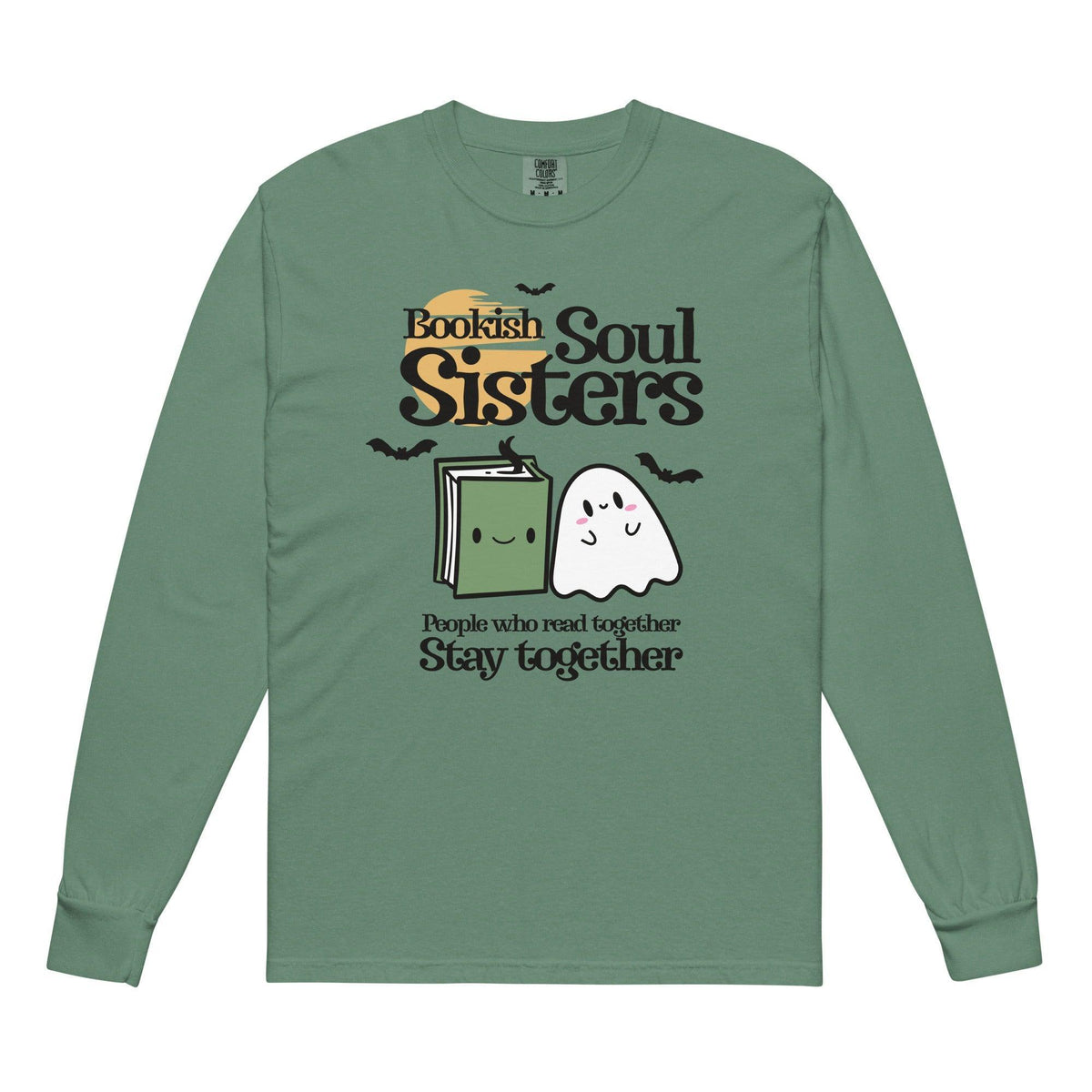 Bookish Soul Sisters Heavyweight Long Sleeve Shirt - The Bean Workshop - book lovers, bookaholic, halloween, long sleeve shirt