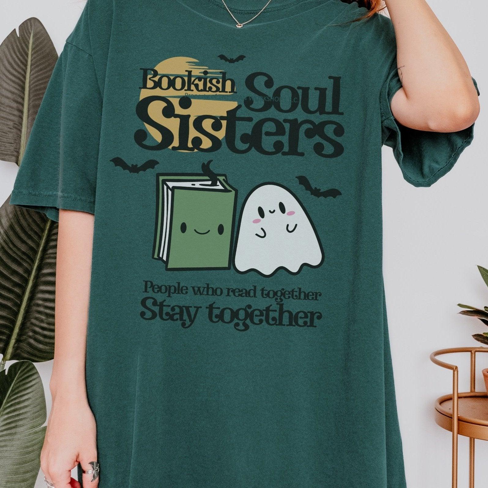 Bookish Soul Sisters Tee Shirt - The Bean Workshop - book lovers, bookaholic, box tee, halloween