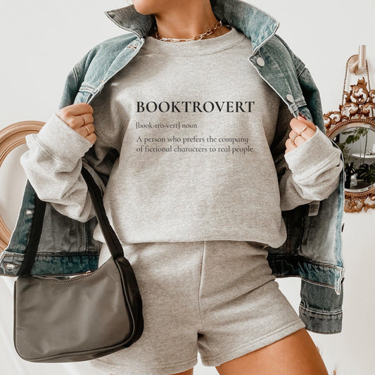 Booktrovert Sweater - The Bean Workshop - book lover, bookish, minimalistic, sweatshirt