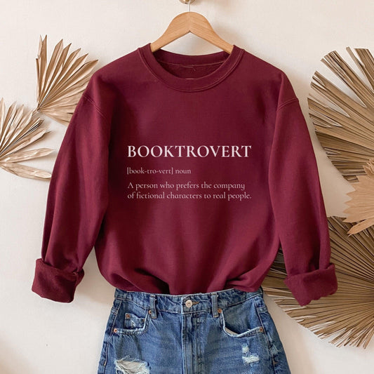 Booktrovert Sweatshirt - The Bean Workshop - book lover, bookish, minimalistic, read everyday, sweatshirt