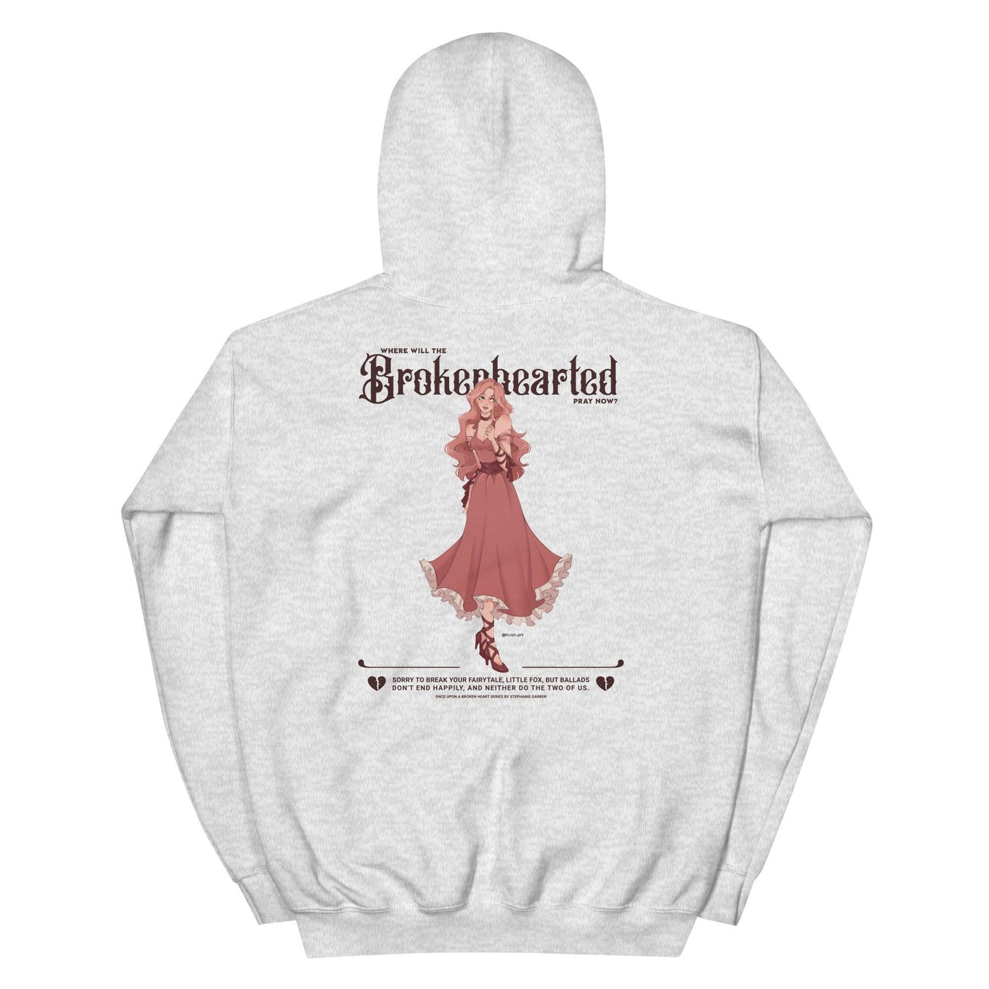 Brokenhearted Embroidered Hoodie - The Bean Workshop - Brokenhearted, Embroidered, hoodie, Once Upon A Broken Heart, Stephanie Garber