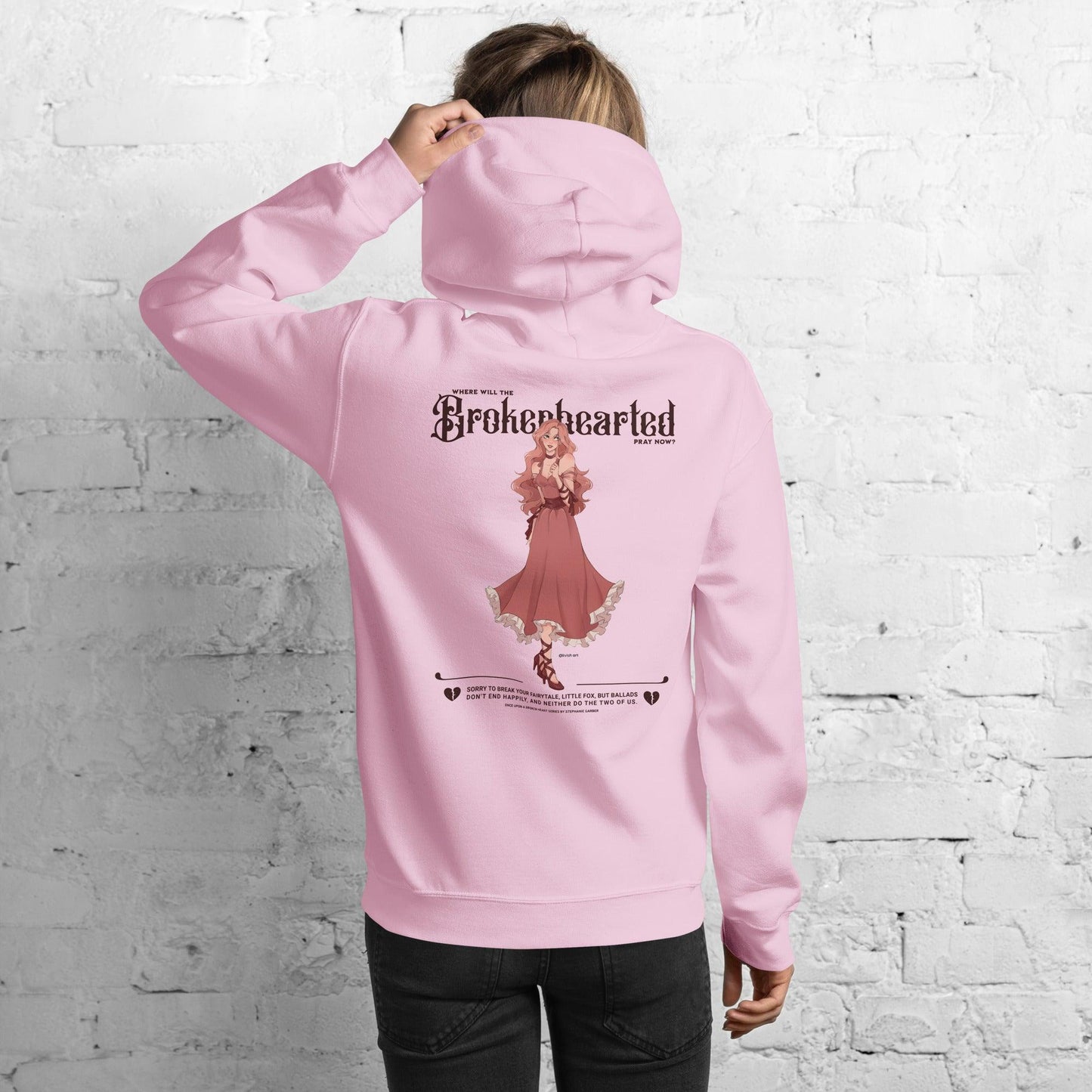 Brokenhearted Embroidered Hoodie - The Bean Workshop - Brokenhearted, Embroidered, hoodie, Once Upon A Broken Heart, Stephanie Garber