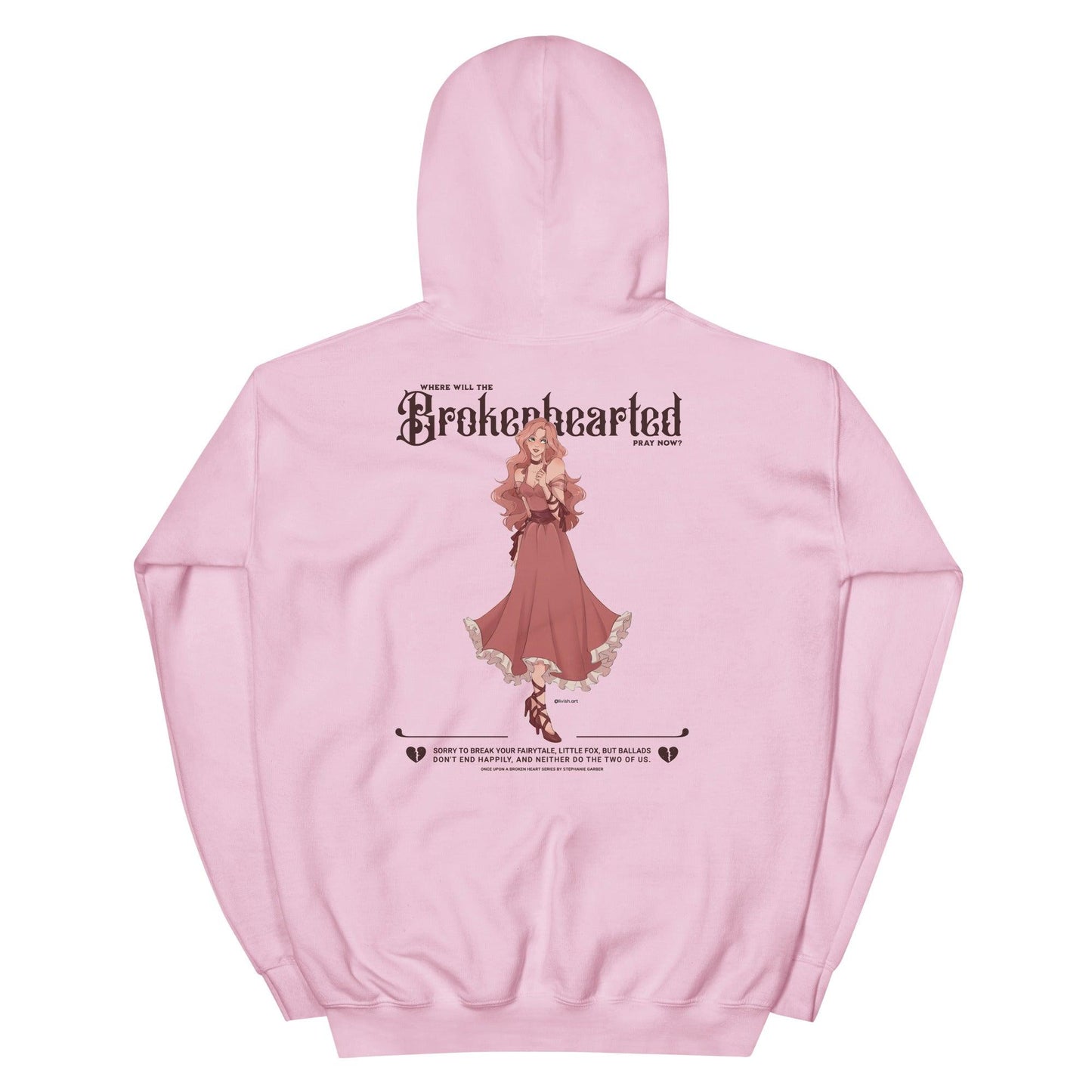 Brokenhearted Embroidered Hoodie - The Bean Workshop - Brokenhearted, Embroidered, hoodie, Once Upon A Broken Heart, Stephanie Garber