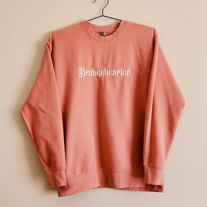 Brokenhearted Embroidered Sweatshirt - The Bean Workshop - evangeline fox, jacks prince of hearts, once upon a broken heart, ouabh, stephanie garber, sweatshirt