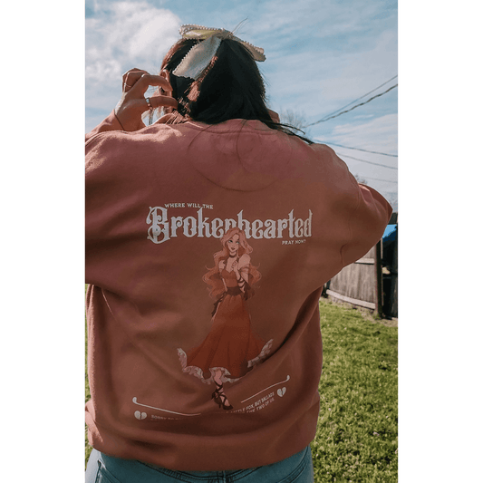 Brokenhearted Embroidered Sweatshirt - The Bean Workshop - evangeline fox, jacks prince of hearts, once upon a broken heart, ouabh, stephanie garber, sweatshirt