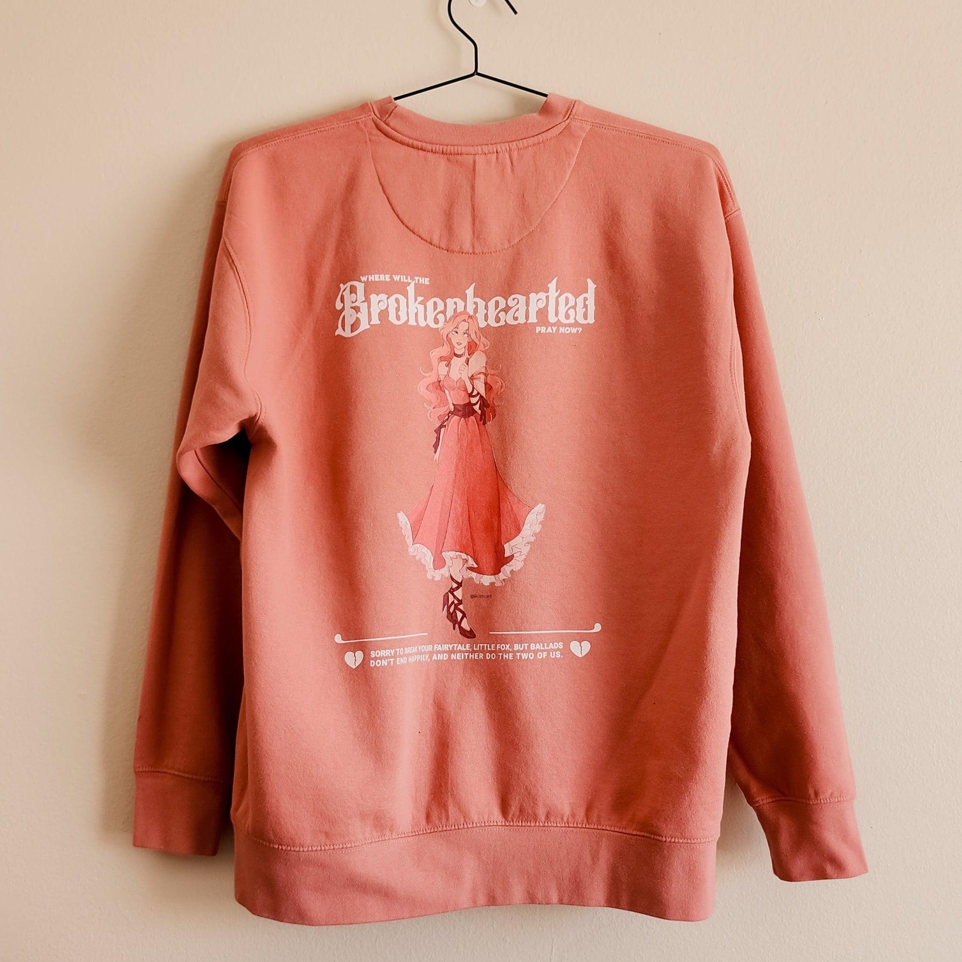 Brokenhearted Embroidered Sweatshirt - The Bean Workshop - evangeline fox, jacks prince of hearts, once upon a broken heart, ouabh, stephanie garber, sweatshirt
