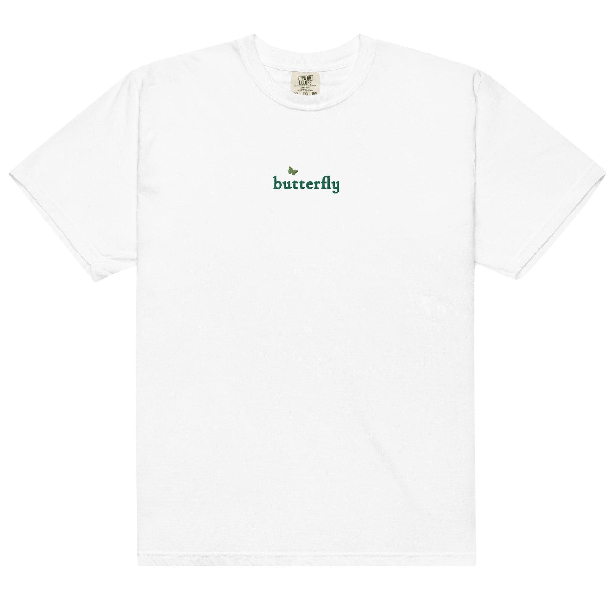 Butterfly Stella Alonso Embroidered T-Shirt - The Bean Workshop - ana huang, box tee, embroidered, minimalistic, twisted