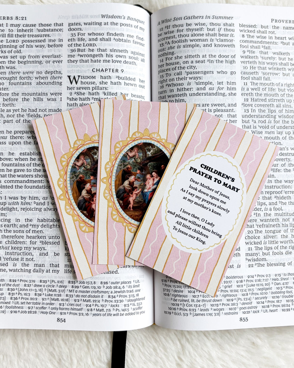 Children's Prayer to Mary Card & Bookmark - The Bean Workshop - archangel, Baptism, Catholic, Catholic kids, children, children's prayer, Confirmation, Confirmation gift, discernment, faith gift, First Communion, guardian angel, Hail Holy Queen, Hail Mary, Holy Family, Holy Spirit, Immaculate Heart, Marian gift, Memorare, Our Father, Pentecost, prayer card, St. Joseph, St. Michael, vocation