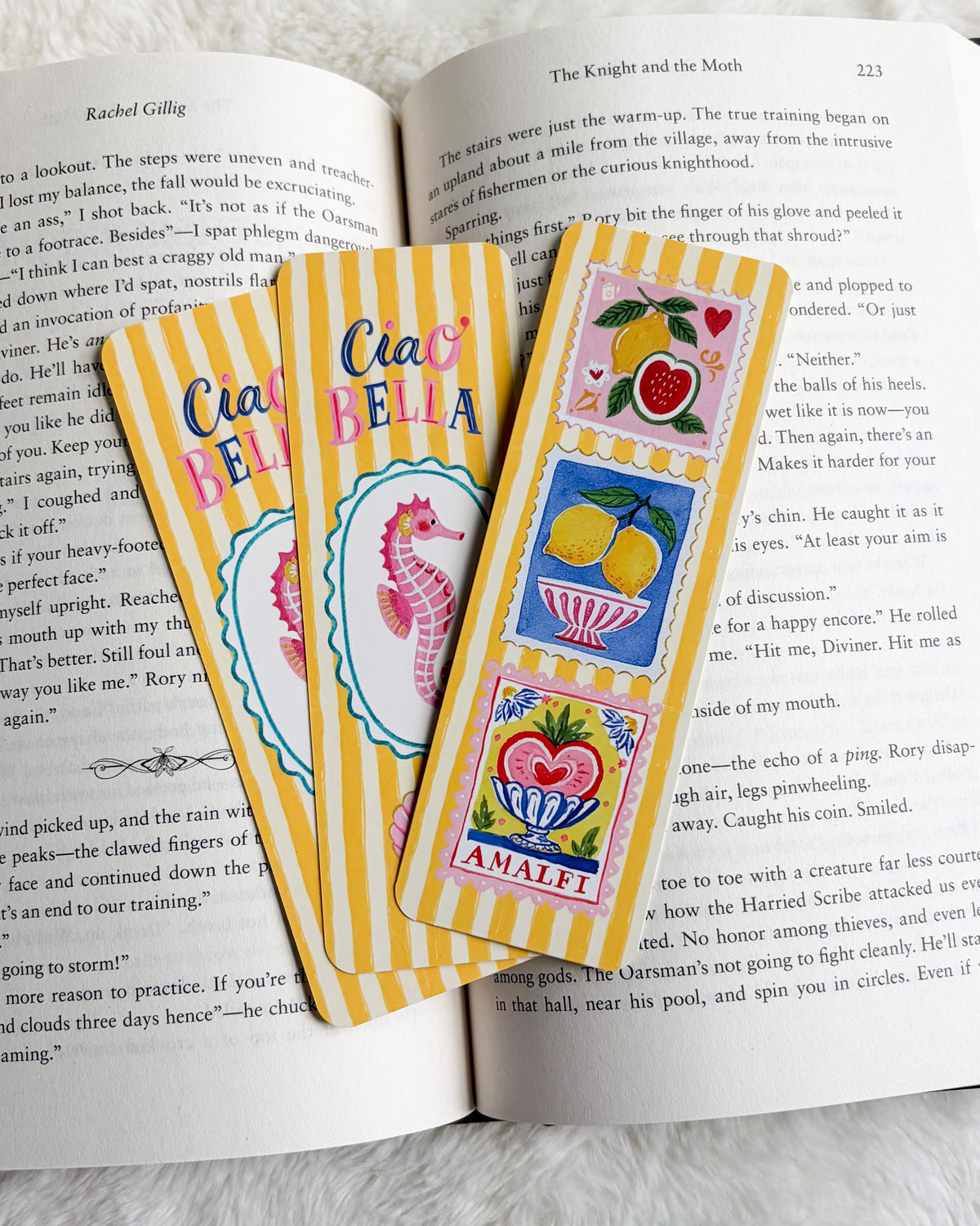 Ciao Bella Bookmark - The Bean Workshop - Amalfi, beach bookmark, book lover gift, bookish gift, bookmark, cottagecore, seahorse