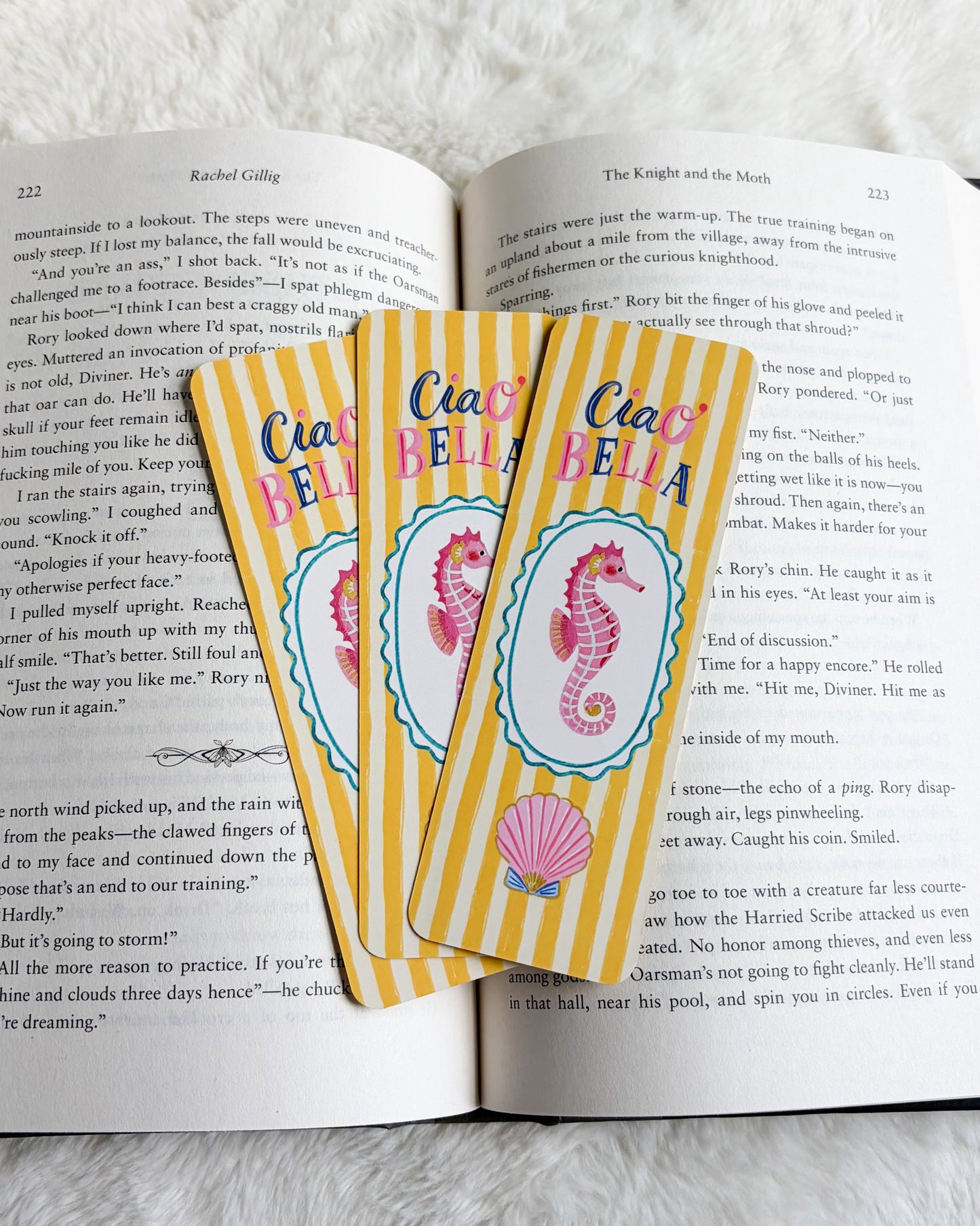 Ciao Bella Bookmark - The Bean Workshop - Amalfi, beach bookmark, book lover gift, bookish gift, bookmark, cottagecore, seahorse