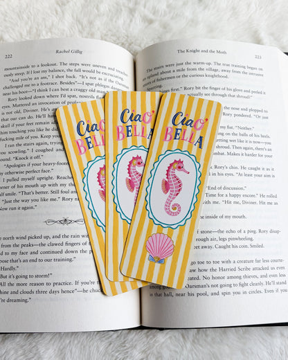 Ciao Bella Bookmark - The Bean Workshop - Amalfi, beach bookmark, book lover gift, bookish gift, bookmark, cottagecore, seahorse