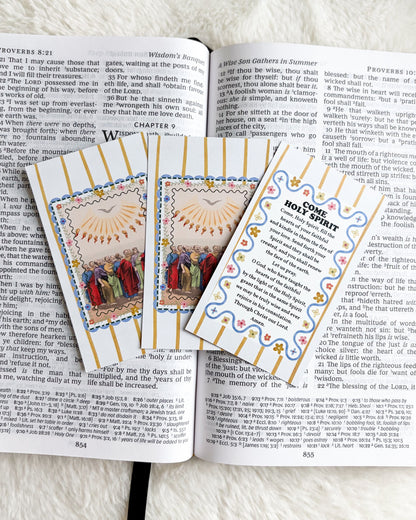 Come Holy Spirit Prayer Card & Bookmark - The Bean Workshop - archangel, Baptism, Catholic, children, Confirmation, Confirmation gift, faith gift, First Communion, guardian angel, Hail Mary, Holy Family, Holy Spirit, Pentecost, prayer card, St. Joseph, St. Michael