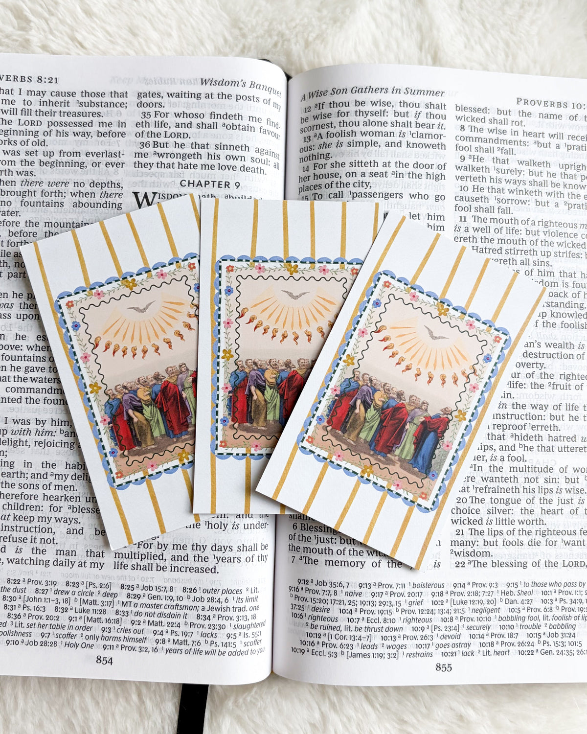 Come Holy Spirit Prayer Card & Bookmark - The Bean Workshop - archangel, Baptism, Catholic, children, Confirmation, Confirmation gift, faith gift, First Communion, guardian angel, Hail Mary, Holy Family, Holy Spirit, Pentecost, prayer card, St. Joseph, St. Michael