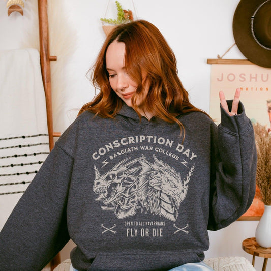 Conscription Day Hoodie - The Bean Workshop - Conscription Day, Fourth Wing, hoodie, Rebecca Yarros, The Empyrean