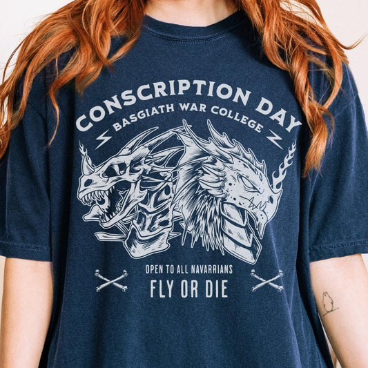 Conscription Day T-Shirt - The Bean Workshop - box tee, fourth wing, rebecca yarros