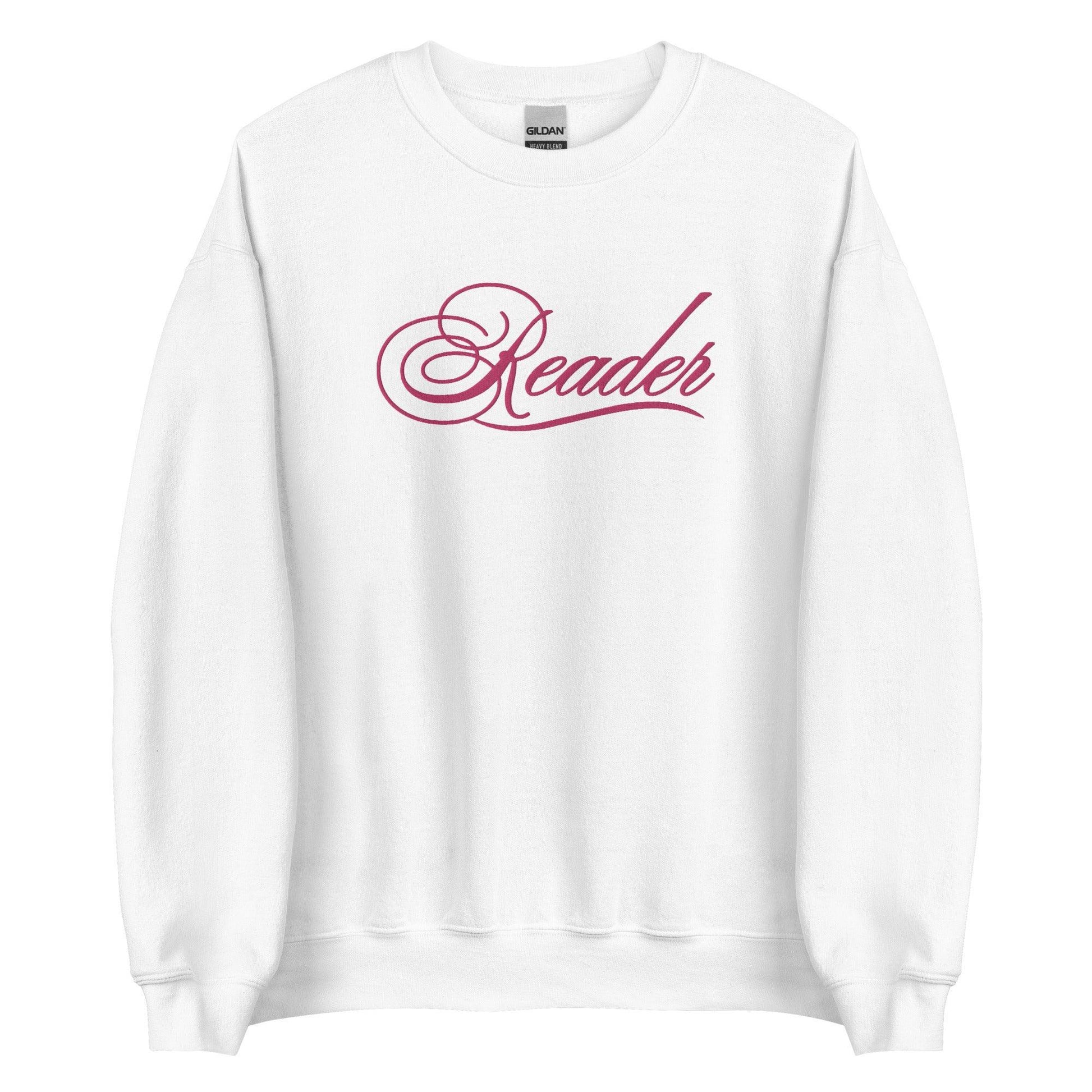 Coquette Reader Embroidered Sweatshirt - The Bean Workshop - book lover, bookish, bow, coquette, embroidered, read everyday, sweatshirt
