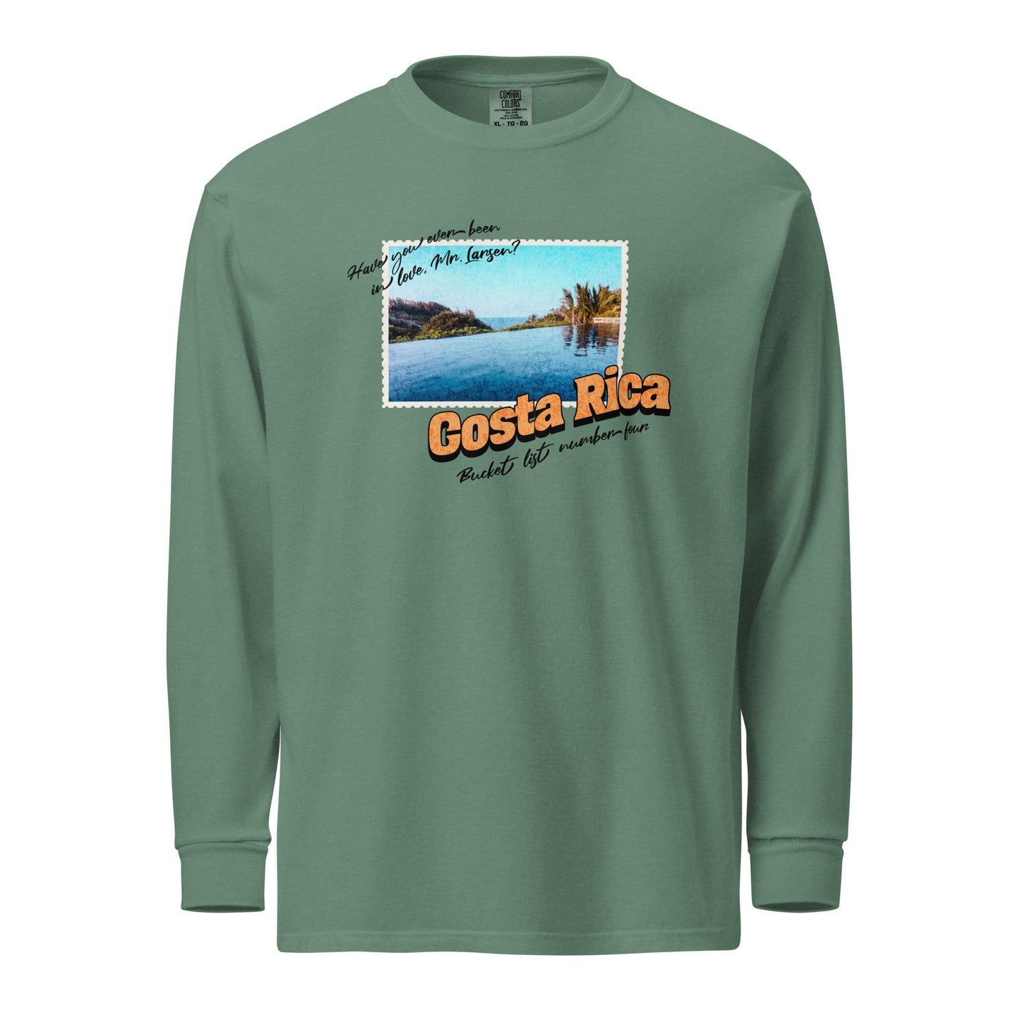 Costa Rica Bucket List Number Four Heavyweight Long Sleeve Tee Shirt - The Bean Workshop - ana huang, bridget von ascheberg, long sleeve tee, rhys larsen, twisted, twisted games